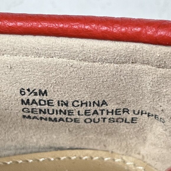 Talbots Womens Everson Tasseled Red Leather Driving Flats Sz 6.5 - Picture 4 of 10